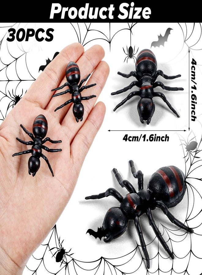 Aysatogc 30 PCS Big Plastic Ants, 1.6" Black Ant Realistic, Black Plastic Mock Reptile Insects, Halloween Prank Props for Party Decoration Supplies April Fool's Day Props - Image 2
